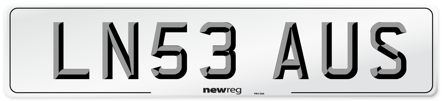 LN53 AUS Number Plate from New Reg